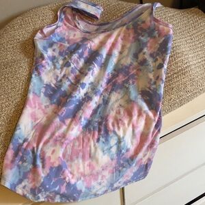 No Boundaries Pink and Blue Tie-Dye Tank Top
